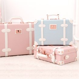 Suitcases Retro suitcase mini wedding gift box cosmetic password boarding case 230317