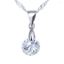 Chains Crystal Zircon Women Pendant Necklace High Quality Wedding Accessories Fancy Gift Female Classic Jewellery