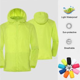 Outdoor Jackets Hoodies Unisex Outdoor Sun Protection Jackets Lightweight Breathable Women Windbreaker Solid Color QuickDrying Waterproof Fishing Coat 230320