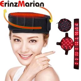 Head Massager 70Pcs Lamp Beads Red Light Therapy Hat 660nm And 850nm For Treatment Seborrheic Alopecia Areata Postpartum Hair Loss 230317