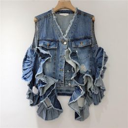 Women's Vests SuperAen European Fashion Edge Cowboy Vest Women Versatile Boutique Denim CoatWomen's Women'sWomen's