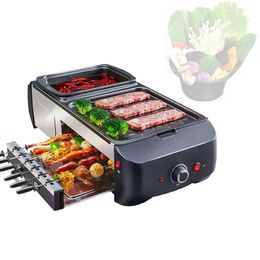 Household grill-shabu-shabu multi-function split hot pot and barbecue all-in-one machine