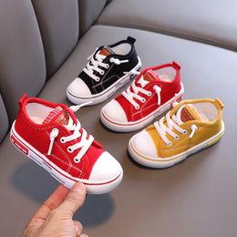 Sneakers Spring Kids Canvas Shoes for Boys Solid Red Light School Casual Girls Nonslip Fashion Children Unisex 230317