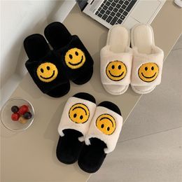 Slippers Fashion Slipper Open Toe Happy Face Indoor Bedroom For Girls Winter Autumn Spring 230320