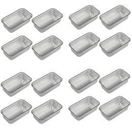 Baking Moulds 16Pcs Aluminium Alloy Loaf Tin Rectangular Non-Stick Bread Mould Pans Tools Kitchen Dining Bar Supplies