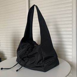 Evening Bags Women Nylon Bucket Fashion Solid Zipper SOFT Shoulder Purses and Handbags Luxury Designer Black Tote 230320