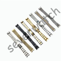 Watchband GMT SUB DateJust Daydate Original 19mm Watch Band Strap Full Steel Bracelet Curved End Watch Accessories Man Watchstrap 300Q