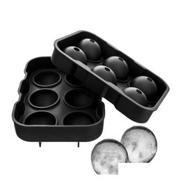 Ice Cream Tools Large Cube Maker Sile Mould 6 Cell Big Sphere Ball Tray Whiskey Wine Cocktail Party Bar Accessories Barware Y1Pq7 Dro Dhazs