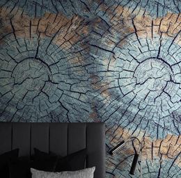 Wallpapers CJSIR Custom Nordic Wood Grain Annual Rings Wall Paper Mural Covering Painting For Living Room Bedroom