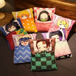 Plush Dolls Demon Slayer Anime Plush Stuffed Pillow Cute Devil's Blade Manga Doll Cushion Kimetsu No Yaiba Tanjirou Nezuko Plush Pillow 230320