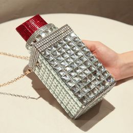 Evening Bags Purse Luxury Designer Handbag Personalized Clutch Bag Female Diamond Lipstick Party Prom Wallet Wedding Pouch 230317