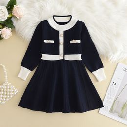 Girl's Dresses Melario Autumn Winter Girls Sweater Long Sleeve Dress Christmas Party Girl Baby Retro Knitted Wool Dress Casual Vestidos 230320