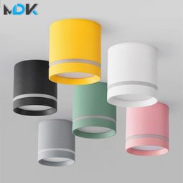 Downlights Dimmable LED Surface Mounted Downlight Edge Glow Colorful Ceiling Light 5W 7W 9W 12W 15W Modern Nordic Macaron AC2