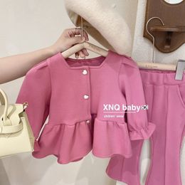 Clothing Sets 2023 Baby Girls Fashion Set Jackets pants Elegant Spring Autumn Princess Birthday Clothes Kids Children Outfits 230317