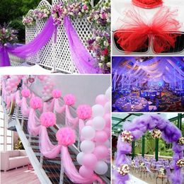 Decorative Flowers 17colors 5bags 0.48 5m Wedding Table Runner Decoration Yarn Crystal Tulle Organza Sheer Gauze Favours 6ZSH800