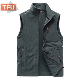 Men's Vests 5XL Spring Outwear Thick Warm Fleece Sleeveless Jacket WaistCoat Autumn Casual Outfits Tactical Plus 230320