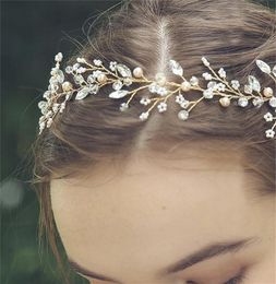 Headpieces Bridal Wedding Accessories Headpiece Hand Made Tiara Headband Head Flower Hair Jewellery And Ear Drop Set FANWEIMEI#F243-2