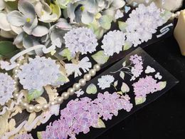 Gift Wrap Lovely Little Romance Hydrangea Shiny Washi PET Tape For Planner Card Making DIY Scrapbooking Plan Decorative Sticker