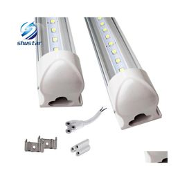 Led Tubes 8Ft Tube Integrated T8 45W 4800Lm Smd 2835 Light Lamp 2.4M 85265V Bb Fluorescent Lighting Drop Delivery Lights Bbs Dhnw8