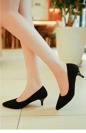 Dress Shoes Plus Size 34-43 Woman Simple Office Fashion Pointed Toe Pump Group Shallow High Heel PU Women's Party