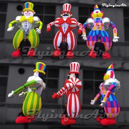 Walking Inflatable Clown Puppet Parade Performance Wearable Blow Up Cartoon Figure Doll For Carnival Event Show