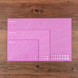 Cutting Mat A3 A4 A5 PVC Patchwork Cut Pad Tools Manual DIY Tool Board Double-sided Self-healing Pink Color 230320