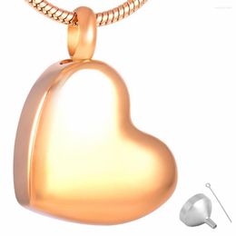 Pendant Necklaces 8405 Shiny Stainless Steel Cremation Necklace 24K