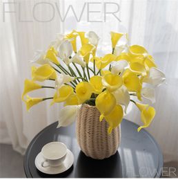 Real Touch Pu Latex Artificial Calla Lily Flowers для свадебных букетов Центральные части и цветочный декор