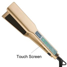 Hair Straighteners Touch Screen MCH Wide Plate Gold Brazilian Keratin Treatment 230 Professional Permanent Flat Iron Straightener 230317