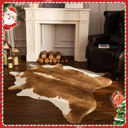 Carpet Luxury Premium Cow Print Style Rug Living Room Bedroom Home Decor Hand Wash Modern Cowhide Cushion Bedside Sofa Floor Mat 230320