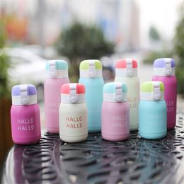 Water Bottles 200/380ml Mini Stainless Steel Thermos Water Bottle For Girls Kids Portable Travel Tea Coffee Mug Vacuum Flask Thermal Cup 230320