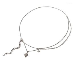 Pendant Necklaces LosoDo Fashion Temperament Light Luxury Niche Design Six-mango Star Necklace Trend Simple And Versatile Clavicle Chain
