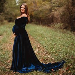 Maternity Dresses Long Shoot Dress Pleuche Elegence Pregnancy Pography Maxi Gown Po Prop For Pregnant Women 230320