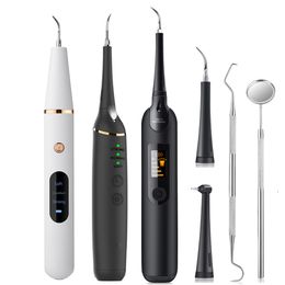 Other Oral Hygiene Electric Teeth Whitening Kit Dental Scaler with Mouth Mirror Oral Care For Teeth Tartar Calculus Stains Remover Teeth Cleaner 230317