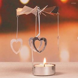 Candle Holders Metal Crafts Home Decor Accessories Wedding Holiday Rotating Candlestick Merry Christmas Decorations