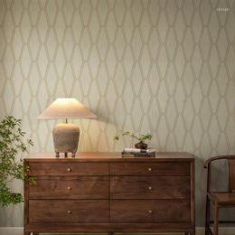 Wallpapers Chinese Non-woven Grid Wallpaper High Sense Shop Decoration Living Room Bedroom Study Background Wall Home Decor