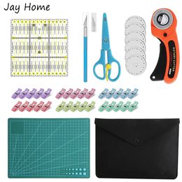 Cutting Mat Rotary Cutter Kit with Patchwork Ruler Carving knife Scissors Sewing Clips for Quilting Leather Accessories 230320