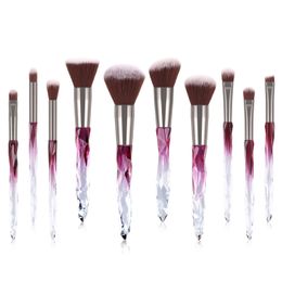 Beauty Items 10 PCs crystal makeup brushes set private label face wash brush facial brush makeup tools