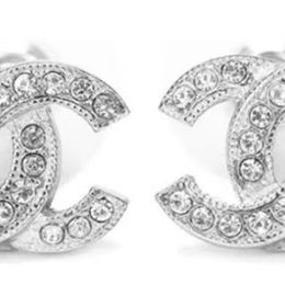Luxury channel brand lady Earrings Mini 1.15CM Stud Earring 18K Gold Plated Silvery Diamond Earings for Womens Holiday gift
