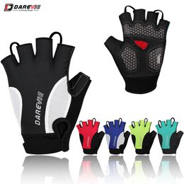 Cycling Gloves DAREVIE MTB Cycling Gloves Gel Padded Shockproof Breathable Half Finger Cycling Gloves Quick Off Thumb Sweat Wiper Bike Gloves 230317
