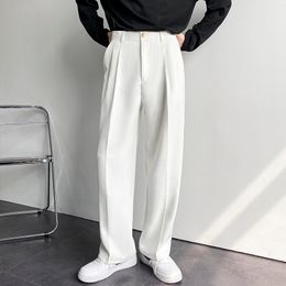 Men's Pants Privathinker White Solid Men's Wide Leg Suit Pants Casual Fashion Brand Male Trousers Baggy Korean Style Pants Clothing 230320