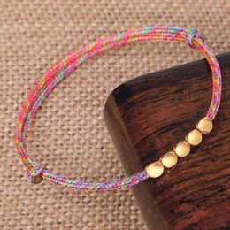 Charm Bracelets Meetvii Lucky Rope For Women Men Handmade Braided String Tibetan Copper Bead Bracelet Friendship Gifts