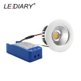 Downlights LEDIARY Spot LED COB 55mm Hole Real 5W Round Ceiling Lamp 220V-240V Dimmable CE Driver Aluminum Housing And Radiator