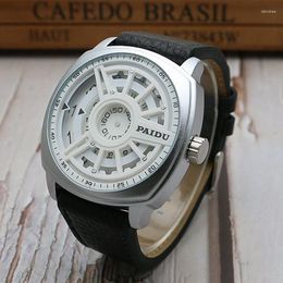 Wristwatches Montre Homme Paidu Watch Men Sports Watches Fashion Creative Unique No Pointer Rotating Large Dial Qaurtz