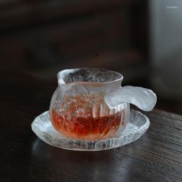 Cups Saucers Freeze Burnt Coloured Glaze Fair Cup With Side Handle China Kungfu Tea Set Thickened Pumpkin Creative Handmade Dispenser