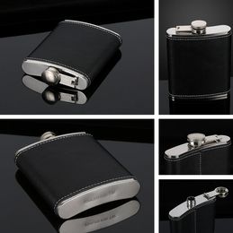 Home Drinkware PU Leather Hip Flask 5-9 oz Portable Stainless steel wine pot Outdoor Premium Wine Bottle LT307