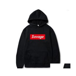 Men'S Hoodies Sweatshirts Mens Savage Parody No Heart X Mode Slaughter Gang Long Sleeved Hoodie Japanese Streetwear Hip Hop Hoody Dhuoy