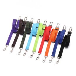 Seatbelt Harness Leash Nylon Dog Seat Belt Leashes Pet Dogs Car Belts Puppy Travel Clip Supplies 10 Colours dh54