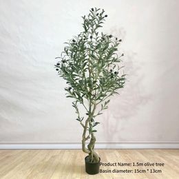 Decorative Flowers Artificial Olive Tree Plant Bonsai Potted For Indoor Home Garden Office Decoration