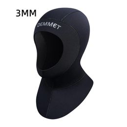 Swimming caps 3MM Neoprene Scuba Diving Hood With Shoulder Snorkelling Equipment Hat Cap Winter Swim Warm Wetsuit Spearfishing Drop 230320